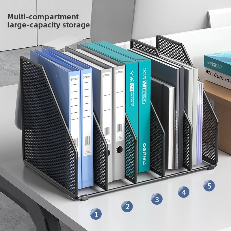 Desktop Filing Tray - 5-przegródkowy metalowy organizer na dokumenty, pionowy
