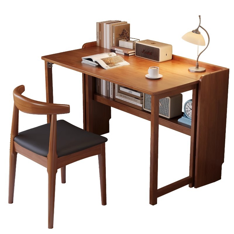 Office Furniture Now - Biurko składane z litego drewna, małe