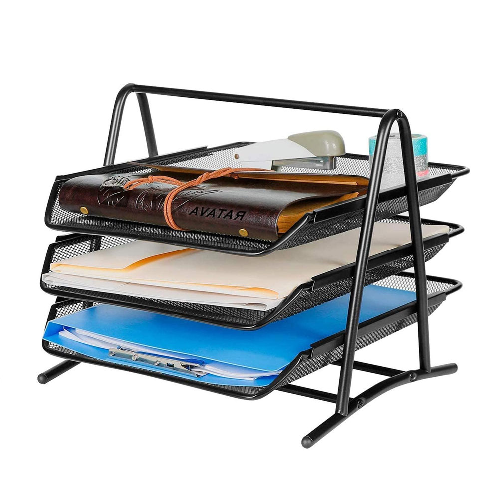 Desktop Filing Tray - Trzypoziomowy przesuwany organizer na dokumenty na